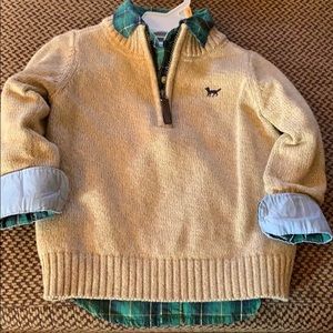 Quarter zip sweater & button up